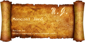 Menczel Jenő névjegykártya