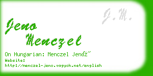 jeno menczel business card